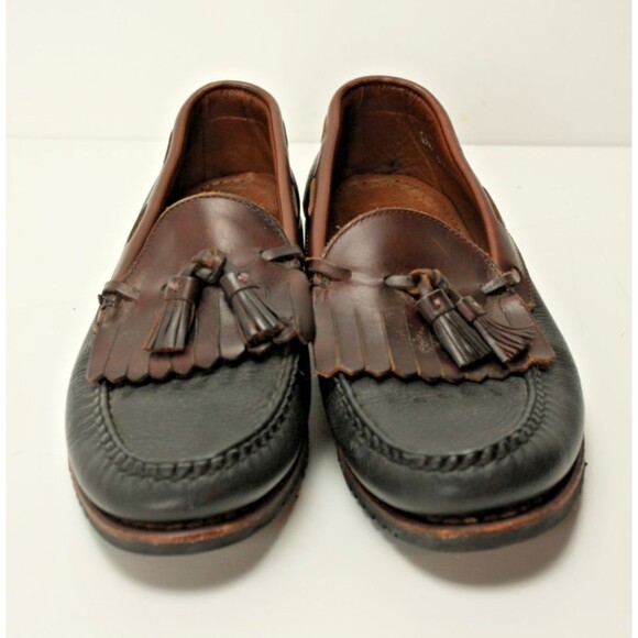 Allen Edmonds Mens 9.5 C Nashua Black/Brown Two Tone Kiltie Tassel Dress Loafers main image 8